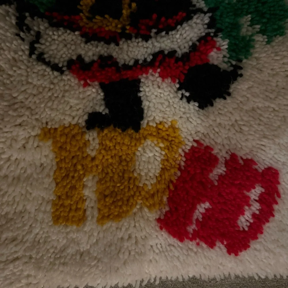 Vintage Latch hook rug Santa Ho Ho Ho